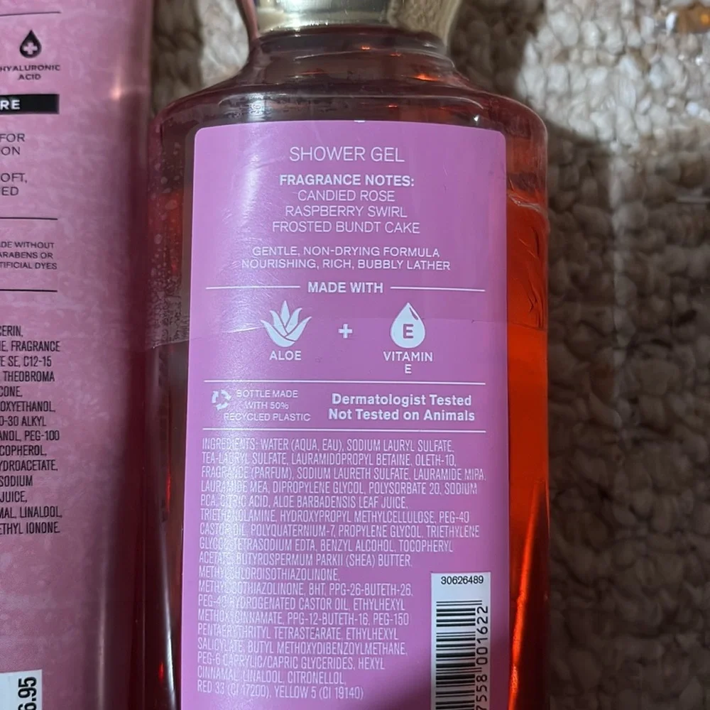 Bath and body sweet petal poundcake cream and body wash set